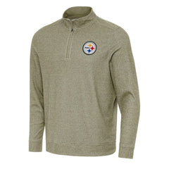 Pittsburgh Steelers Antigua Subtle Quarter-Zip Top Olive - NFL
