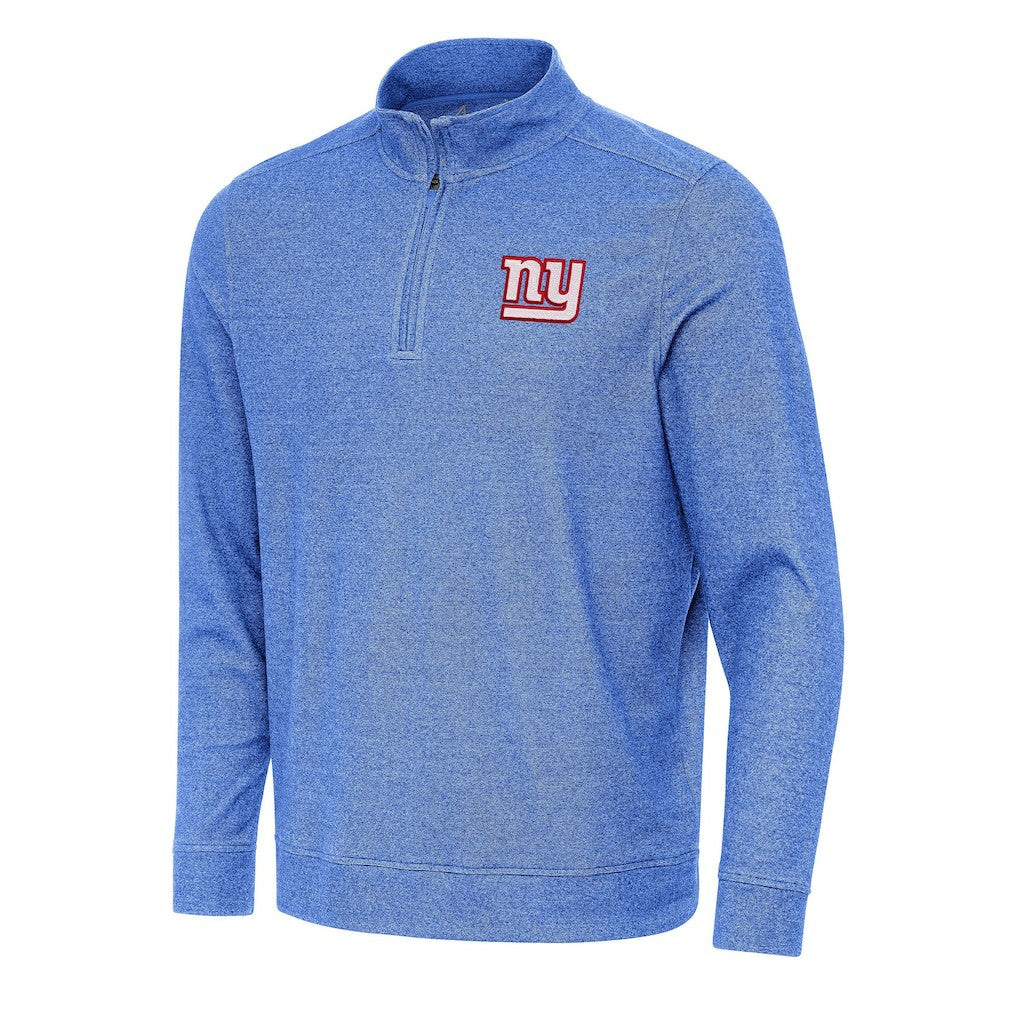 New York Giants Antigua Subtle Quarter-Zip Top Heather Royal - NFL