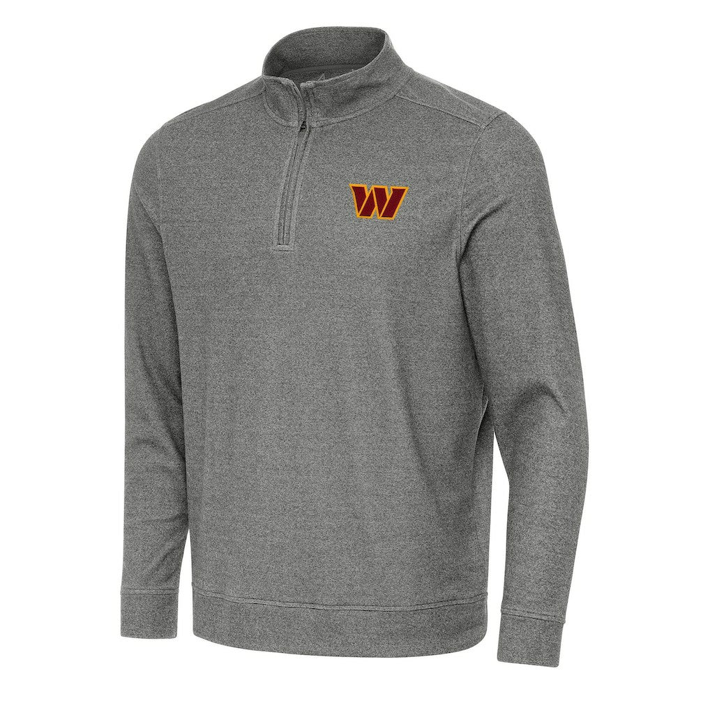 Washington Commanders Antigua Subtle Quarter-Zip Top Heather Black - NFL