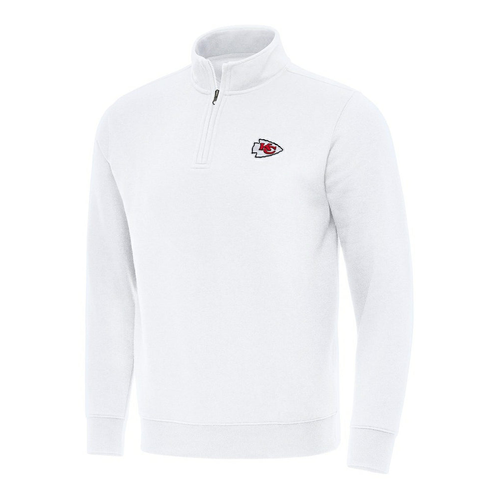 Kansas City Chiefs Antigua Victory Quarter-Zip Pullover Top White - NFL