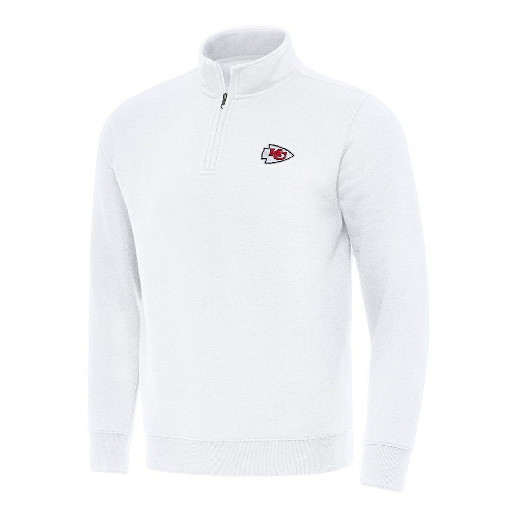 Kansas City Chiefs Antigua Victory Quarter-Zip Pullover Top White - NFL