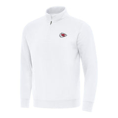 Kansas City Chiefs Antigua Victory Quarter-Zip Pullover Top White - NFL