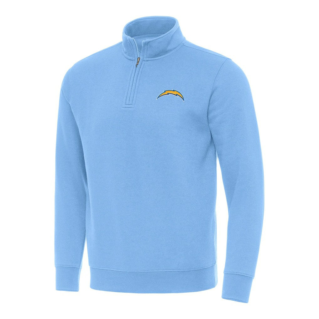Los Angeles Chargers Antigua Victory Quarter-Zip Pullover Top Powder Blue - NFL