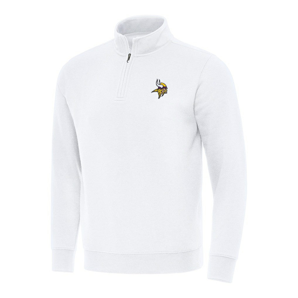 Minnesota Vikings Antigua Victory Quarter-Zip Pullover Top White - NFL