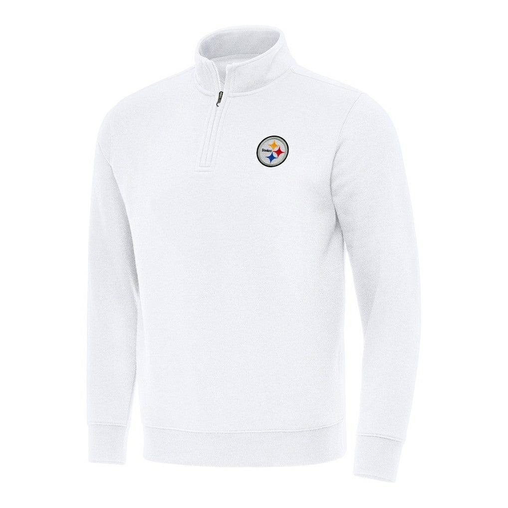 Pittsburgh Steelers Antigua Victory Quarter-Zip Pullover Top White - NFL