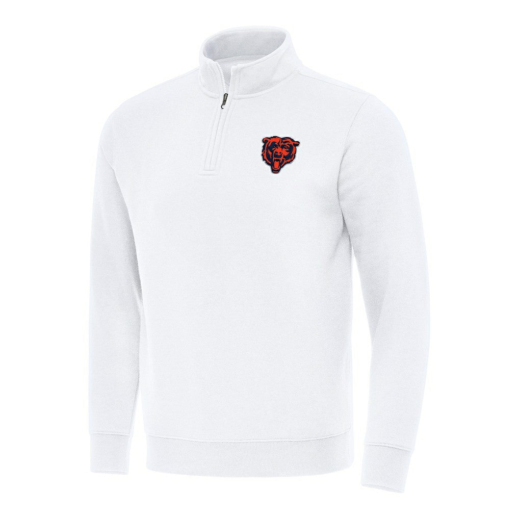 Chicago Bears Antigua Victory Quarter-Zip Pullover Top White - NFL