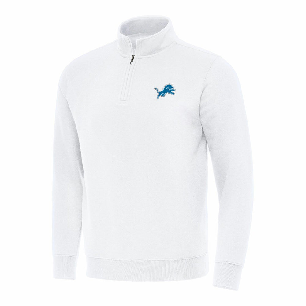 Detroit Lions Antigua Victory Quarter-Zip Pullover Top White - NFL