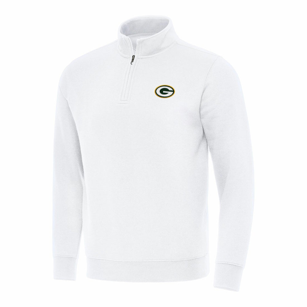 Green Bay Packers Antigua Victory Quarter-Zip Pullover Top White - NFL