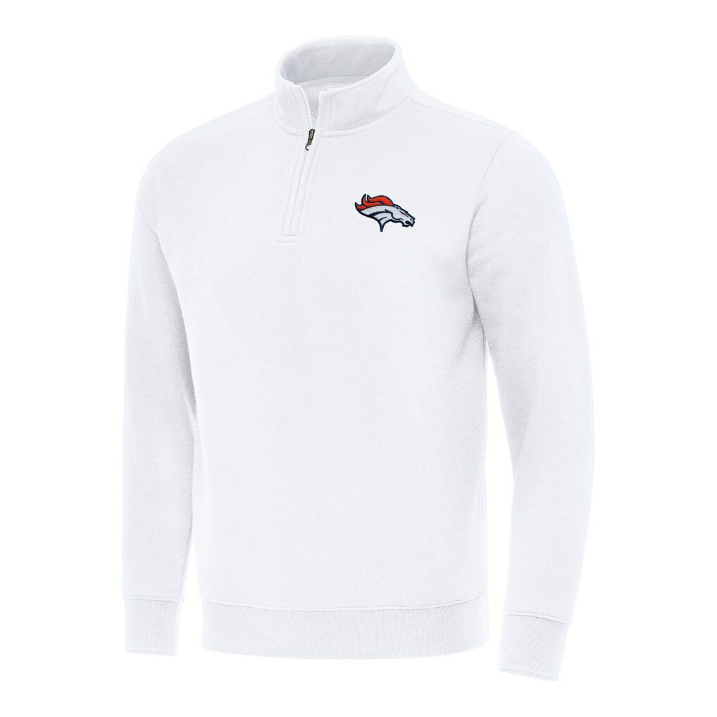 Denver Broncos Antigua Victory Quarter-Zip Pullover Top White - NFL