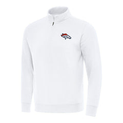 Denver Broncos Antigua Victory Quarter-Zip Pullover Top White - NFL