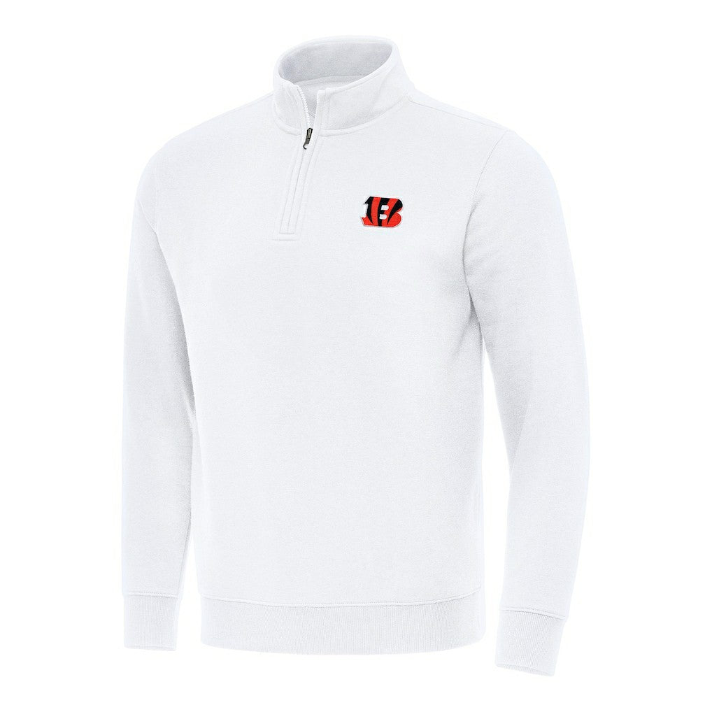 Cincinnati Bengals Antigua Victory Quarter-Zip Pullover Top White - NFL