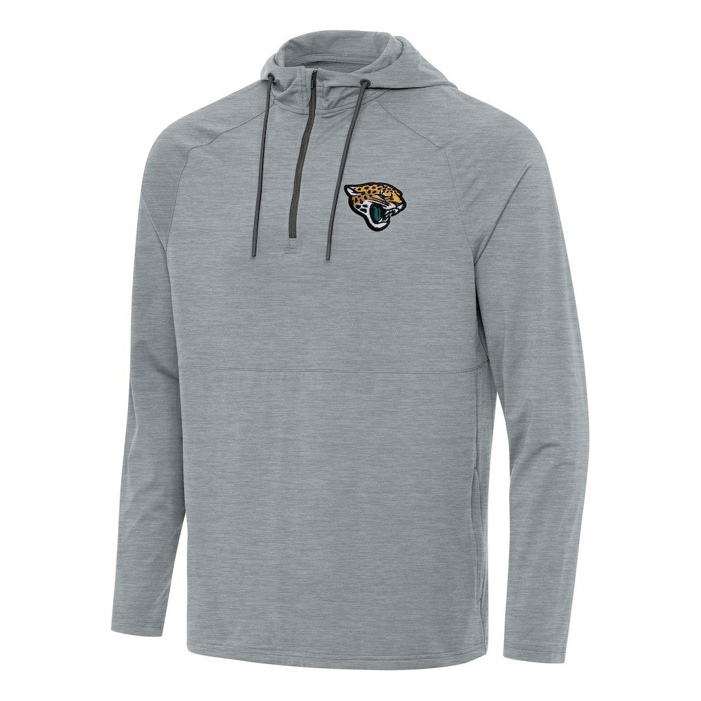 Jacksonville Jaguars Antigua Spikes Quarter-Zip Pullover Hoodie Heather Gray - NFL