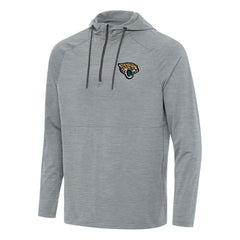 Jacksonville Jaguars Antigua Spikes Quarter-Zip Pullover Hoodie Heather Gray - NFL