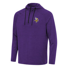 Minnesota Vikings Antigua Spikes Quarter-Zip Pullover Hoodie Heather Purple - NFL