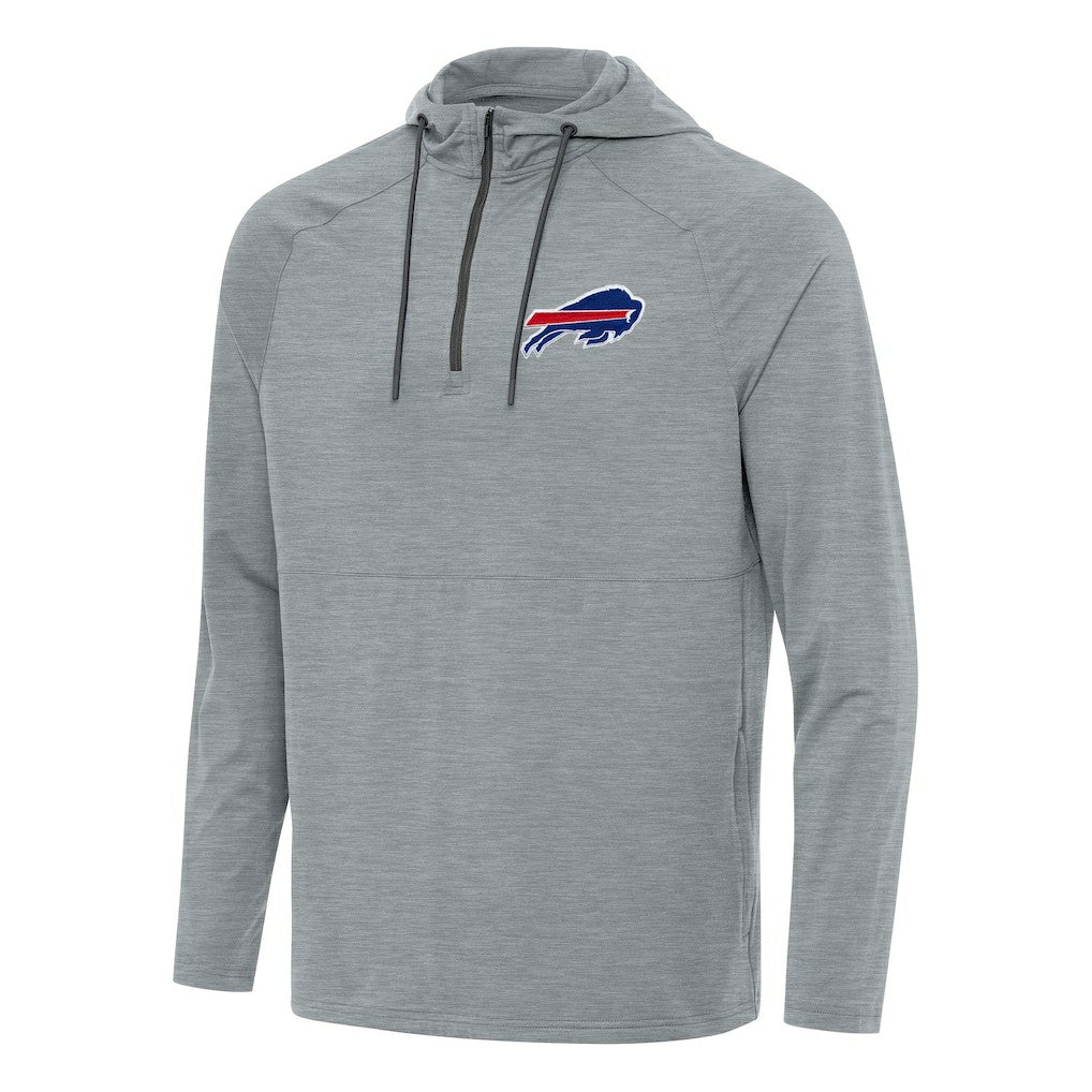 Buffalo Bills Antigua Spikes Quarter-Zip Pullover Hoodie Heather Gray - NFL
