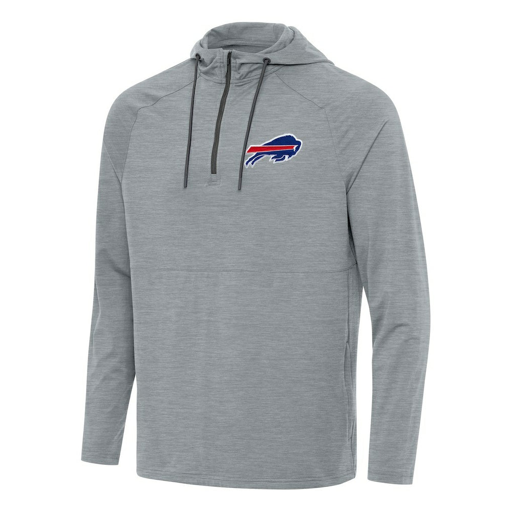 Buffalo Bills Antigua Spikes Quarter-Zip Pullover Hoodie Heather Gray - NFL