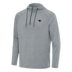 New England Patriots Antigua Spikes Quarter-Zip Pullover Hoodie Heather Gray - NFL