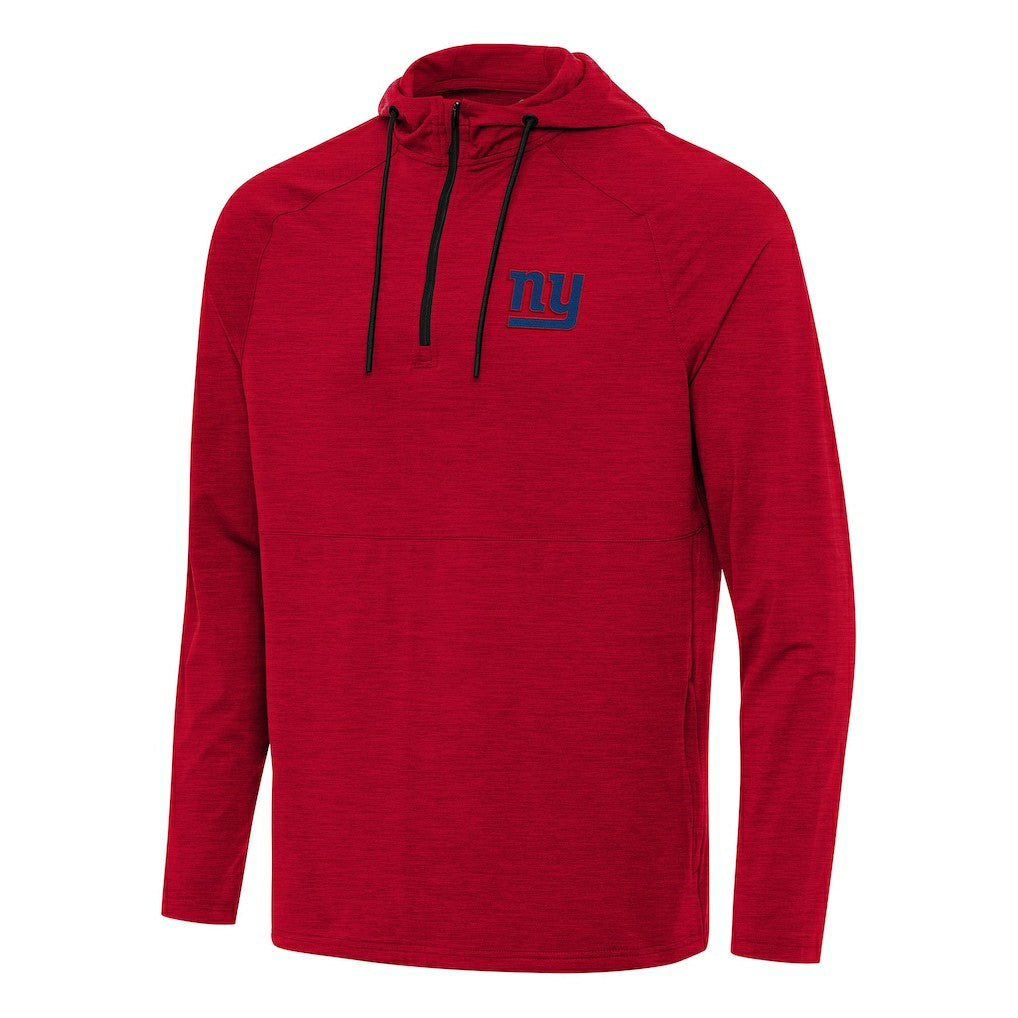 New York Giants Antigua Spikes Quarter-Zip Pullover Hoodie Heather Red - NFL