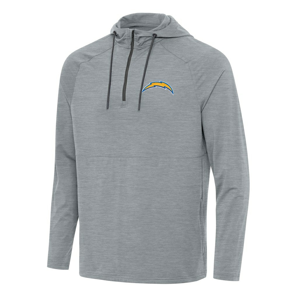 Los Angeles Chargers Antigua Spikes Quarter-Zip Pullover Hoodie Heather Gray - NFL