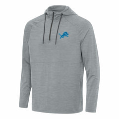 Detroit Lions Antigua Spikes Quarter-Zip Pullover Hoodie Heather Gray - NFL