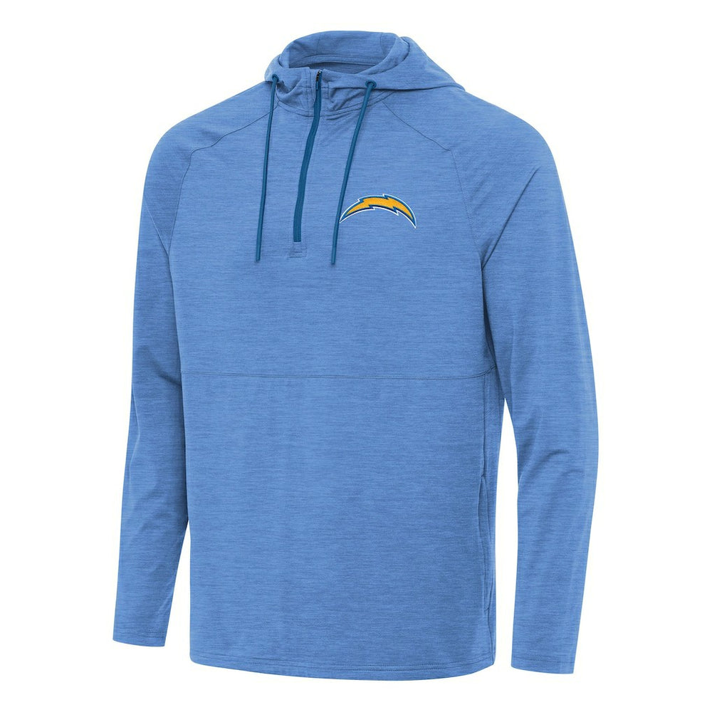 Los Angeles Chargers Antigua Spikes Quarter-Zip Pullover Hoodie Heather Powder Blue - NFL