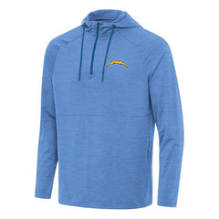 Los Angeles Chargers Antigua Spikes Quarter-Zip Pullover Hoodie Heather Powder Blue - NFL