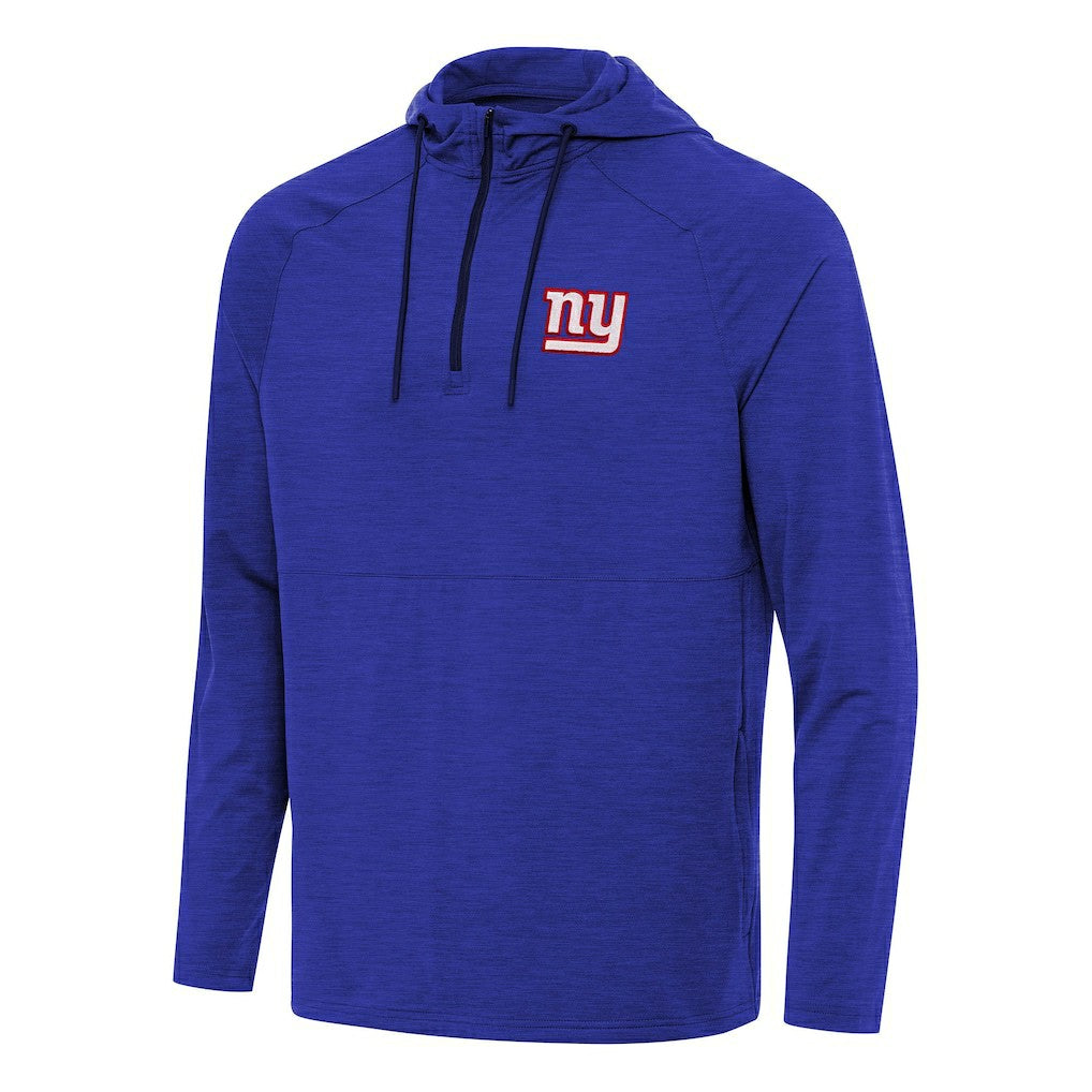 New York Giants Antigua Spikes Quarter-Zip Pullover Hoodie Heather Royal - NFL