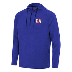 New York Giants Antigua Spikes Quarter-Zip Pullover Hoodie Heather Royal - NFL