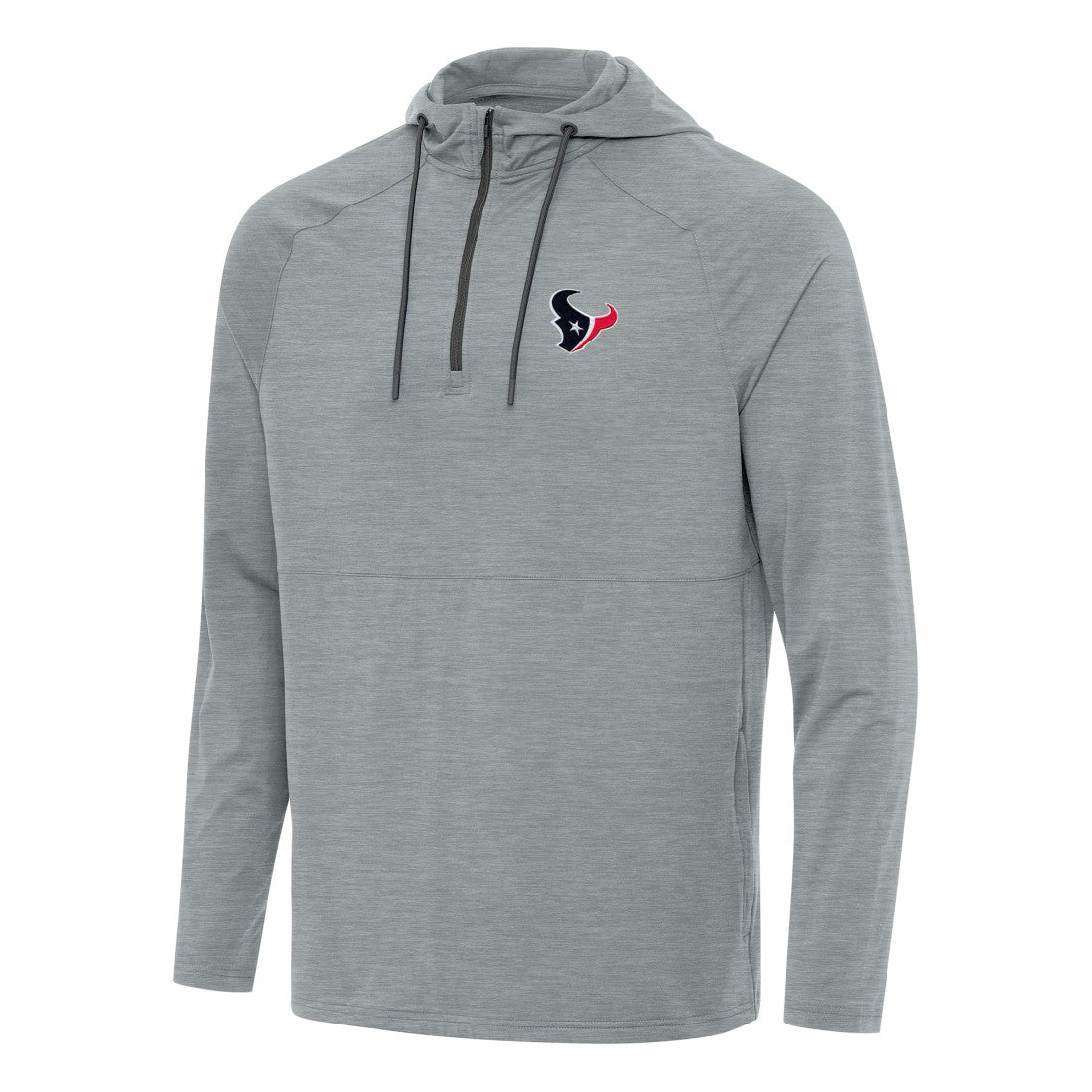 Houston Texans Antigua Spikes Quarter-Zip Pullover Hoodie Heather Gray - NFL