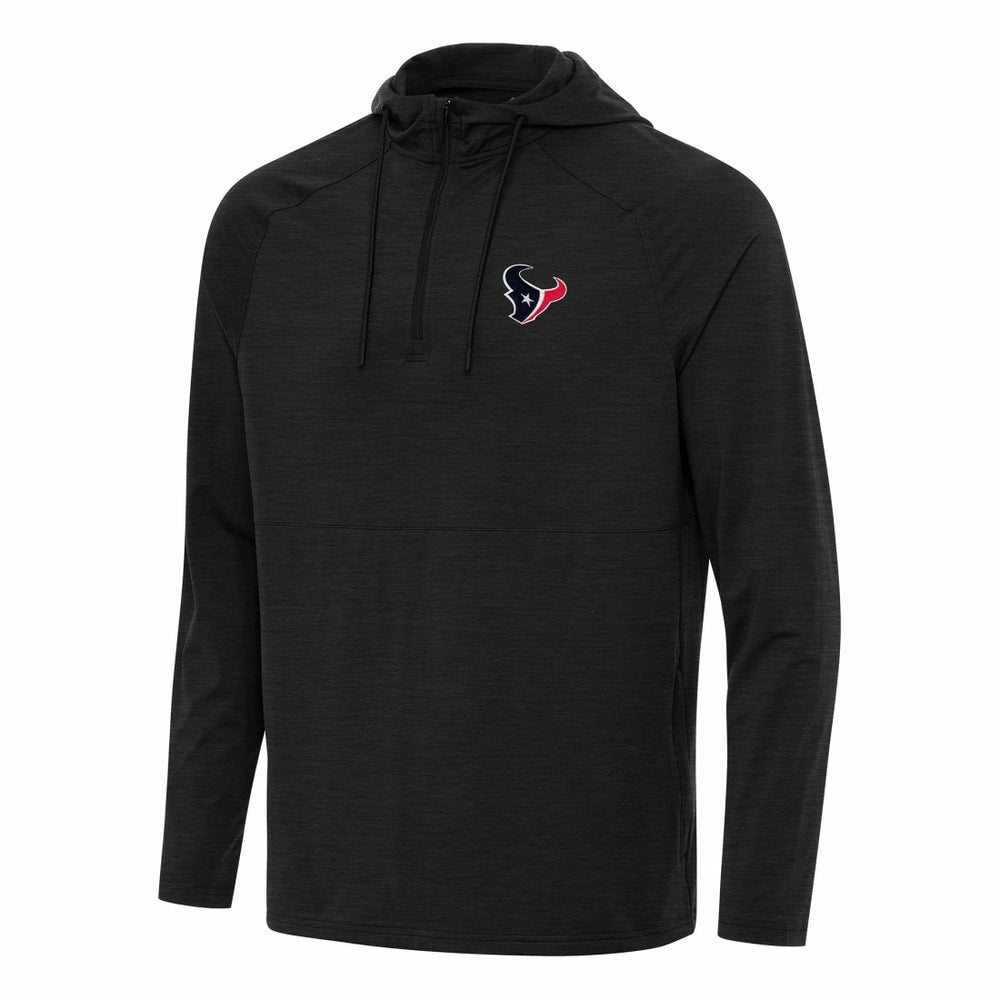 Houston Texans Antigua Spikes Quarter-Zip Pullover Hoodie Heather Black - NFL
