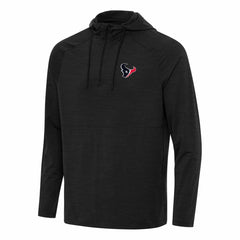 Houston Texans Antigua Spikes Quarter-Zip Pullover Hoodie Heather Black - NFL