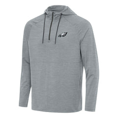 Philadelphia Eagles Antigua Spikes Quarter-Zip Pullover Hoodie Heather Gray - NFL