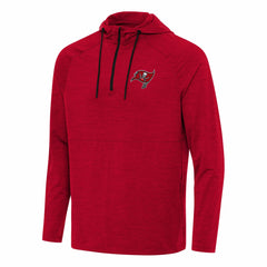 Tampa Bay Buccaneers Antigua Spikes Quarter-Zip Pullover Hoodie Heather Red - NFL