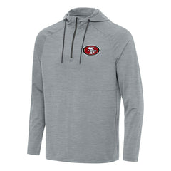 San Francisco 49ers Antigua Spikes Quarter-Zip Pullover Hoodie Heather Gray - NFL
