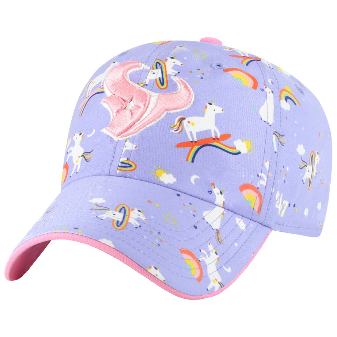 Houston Texans '47 Girls Preschool Unicorn Clean Up Adjustable Hat Lavender - 47 brand