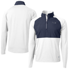 Atlanta Braves Cutter & Buck Adapt Eco Hybrid Raglan DryTec Quarter-Zip Jacket Lifestyle