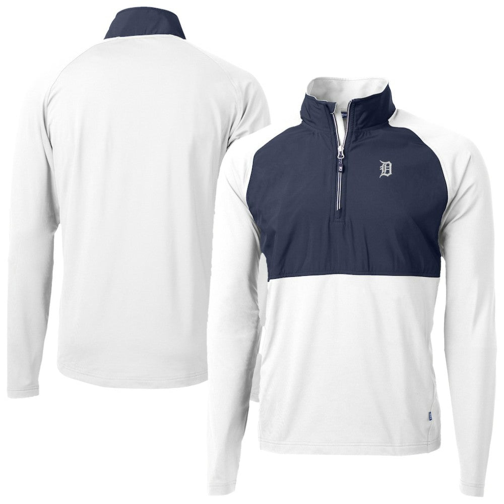 Detroit Tigers Cutter & Buck Adapt Eco Hybrid Raglan DryTec Quarter-Zip Jacket On Sale