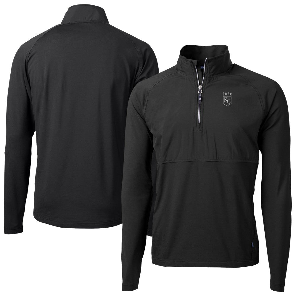 Kansas City Royals Cutter & Buck Adapt Eco Hybrid Raglan DryTec Quarter-Zip Jacket Lifestyle