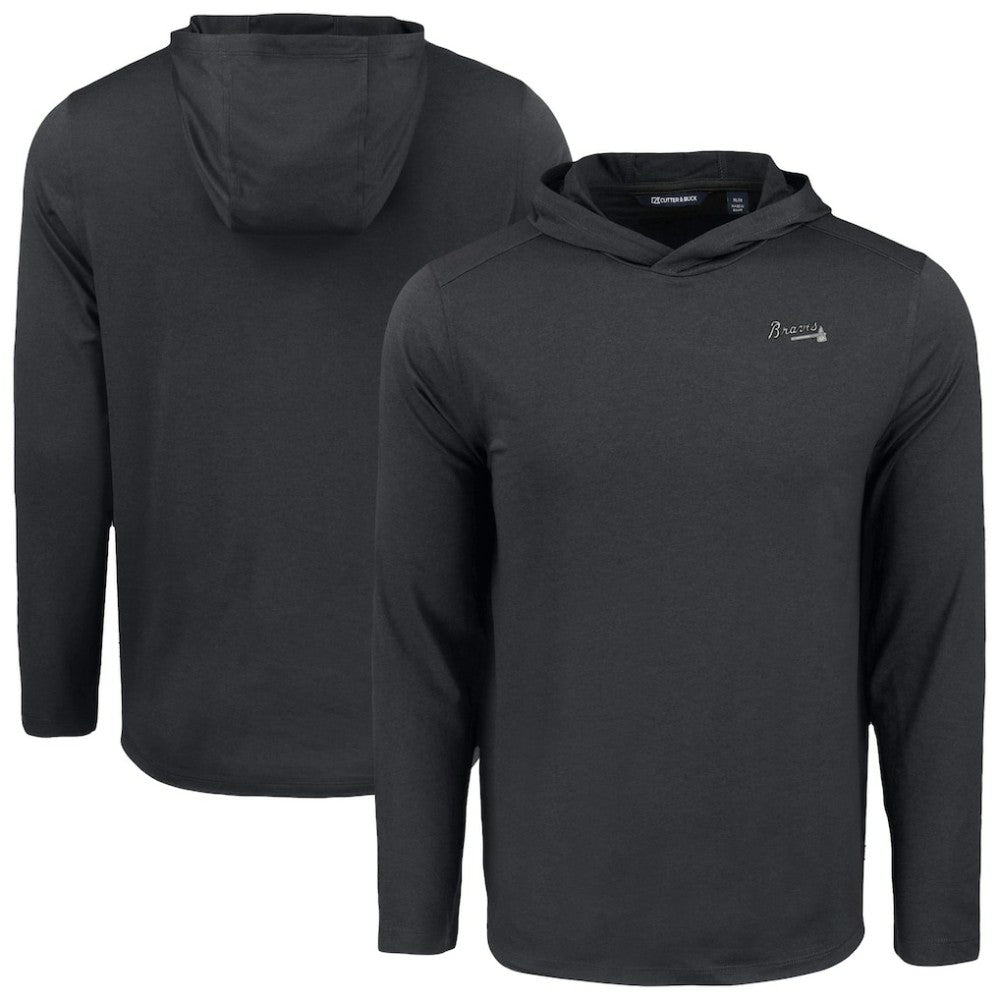 Atlanta Braves Cutter & Buck Coastline Epic Comfort Eco Recycled Long Sleeve Hoodie T-Shirt Clearance