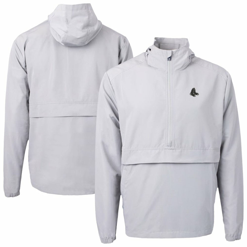 Boston Red Sox Cutter & Buck Charter Eco Recycled Anorak Half-Zip Hoodie Jacket Lifestyle