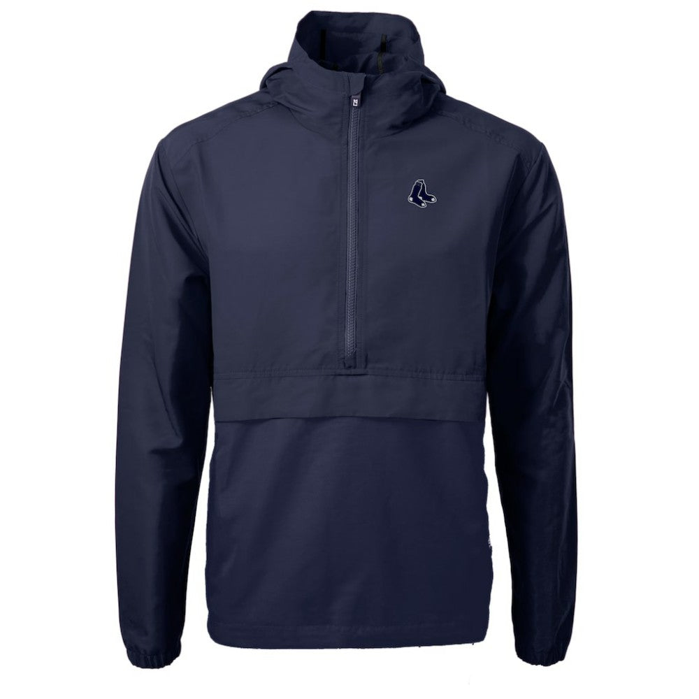 Boston Red Sox Cutter & Buck Charter Eco Recycled Anorak Half-Zip Hoodie Jacket Clearance