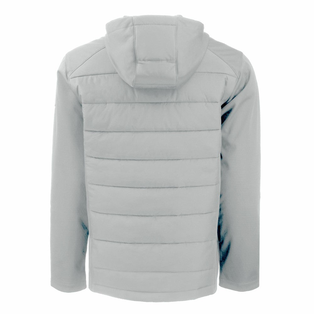Milwaukee Brewers Cutter & Buck Evoke Hybrid Eco Softshell Recycled Full-Zip Hooded Jacket Lifestyle