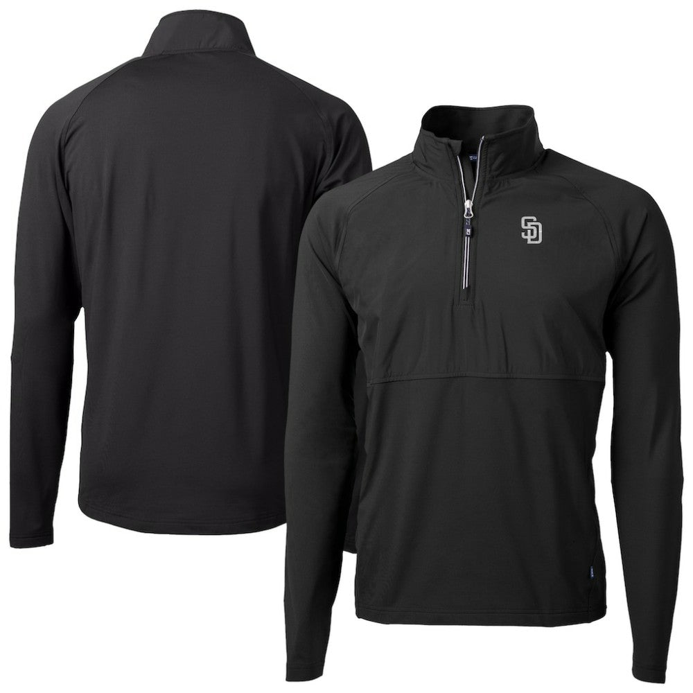 San Diego Padres Cutter & Buck Adapt Eco Hybrid Raglan DryTec Quarter-Zip Jacket discount