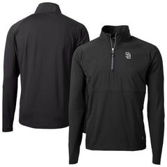 San Diego Padres Cutter & Buck Adapt Eco Hybrid Raglan DryTec Quarter-Zip Jacket discount
