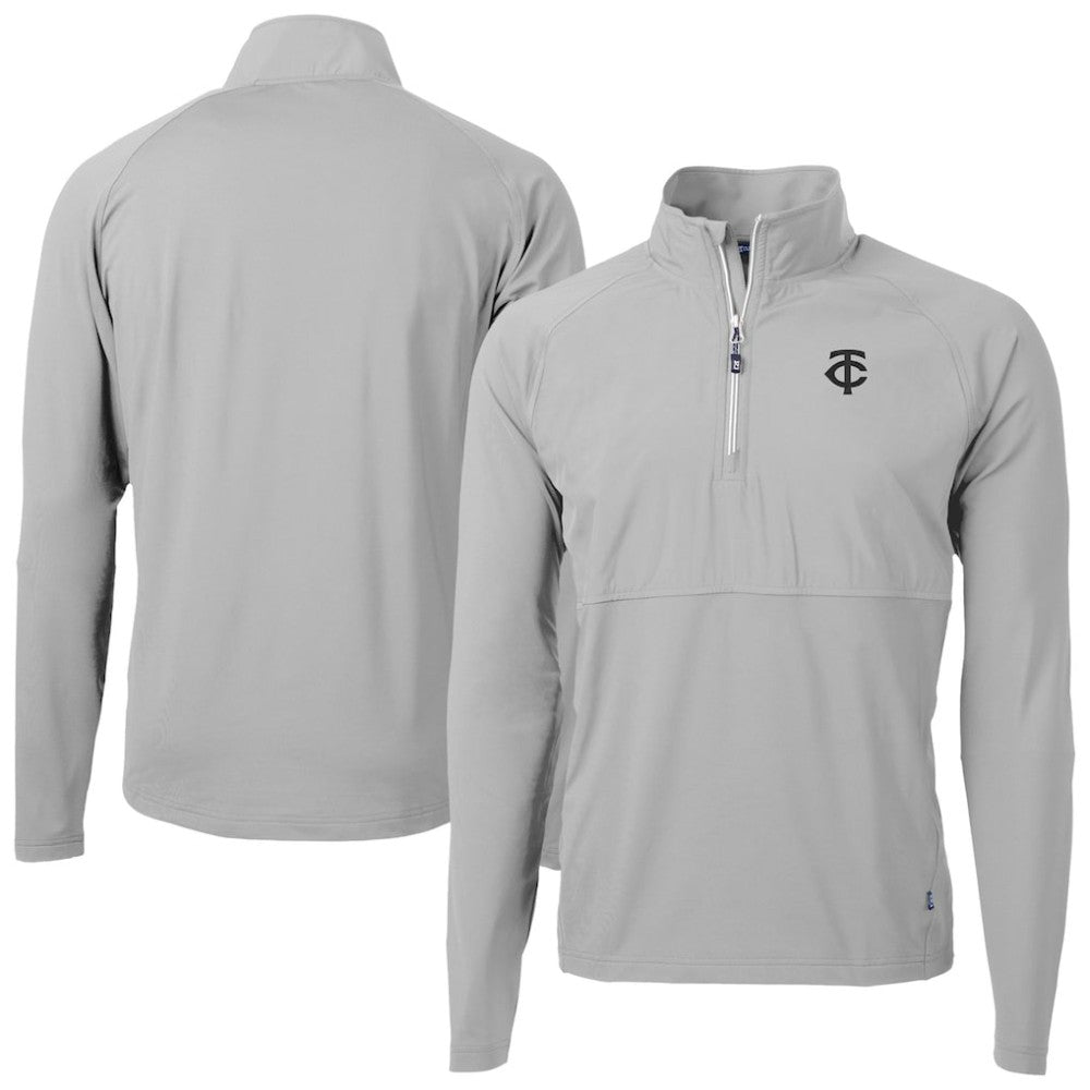 Minnesota Twins Cutter & Buck Adapt Eco Hybrid Raglan DryTec Quarter-Zip Jacket for sale