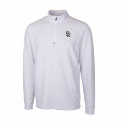 San Diego Padres Cutter & Buck Traverse Eco Tri-Blend DryTec Quarter-Zip Jacket On Sale