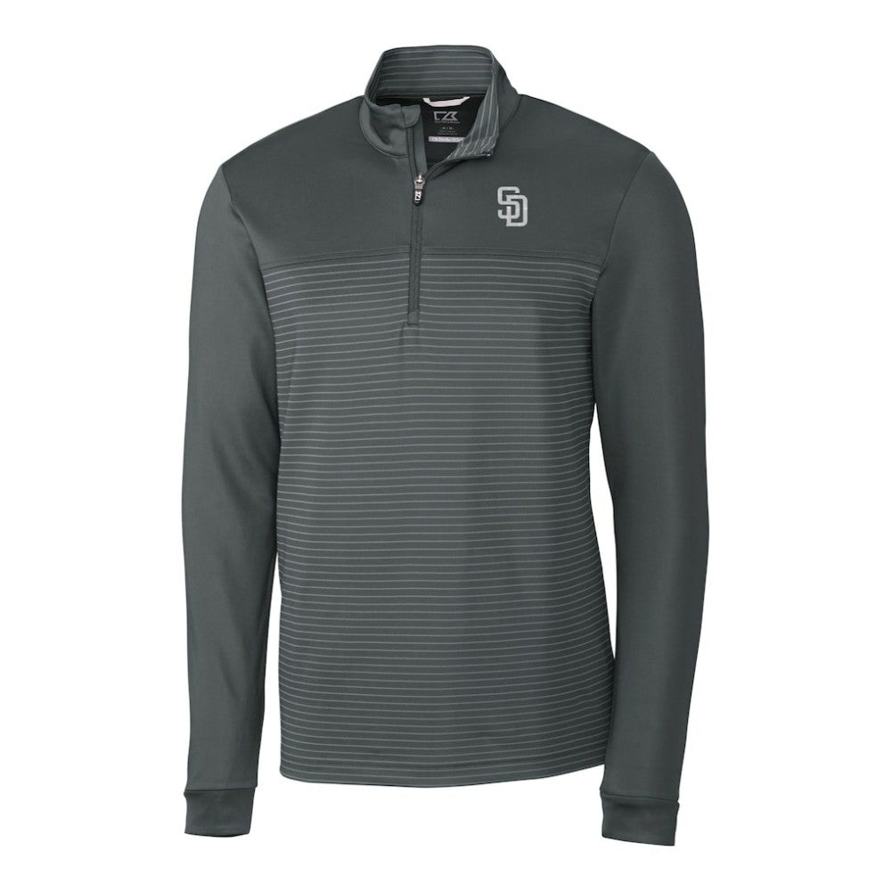 San Diego Padres Cutter & Buck Traverse Eco Stripe Tri-Blend DryTec Quarter-Zip Jacket Near Me