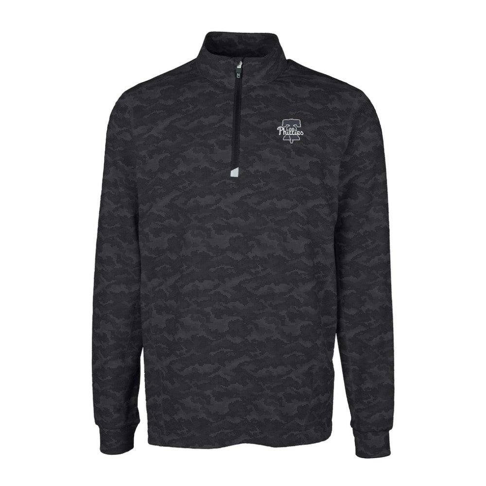 Philadelphia Phillies Cutter & Buck Traverse Eco Camo Tri-Blend DryTec Quarter-Zip Top Online