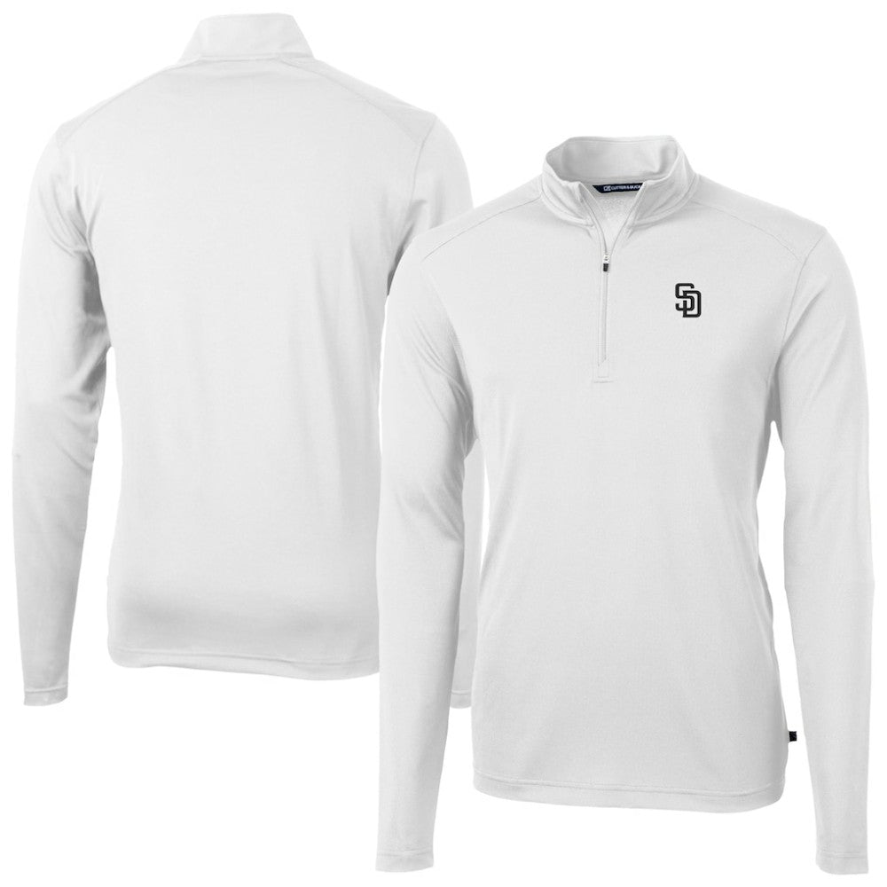 San Diego Padres Cutter & Buck Virtue Eco Pique Quarter-Zip Jacket for sale