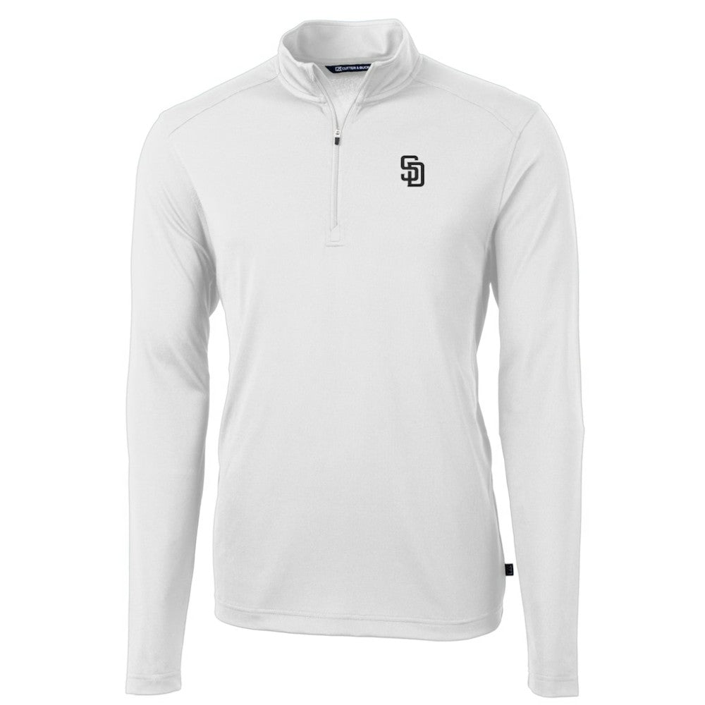 San Diego Padres Cutter & Buck Virtue Eco Pique Quarter-Zip Jacket for sale